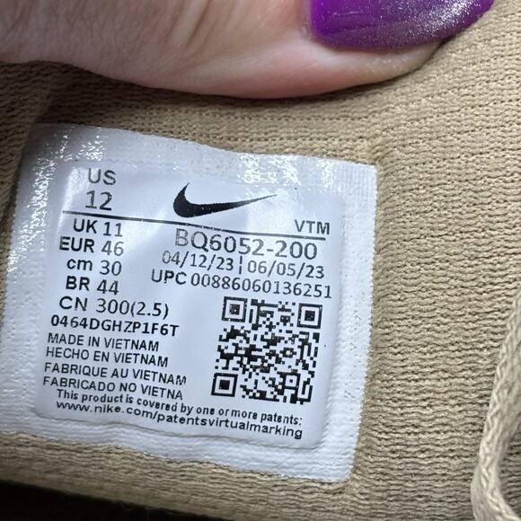 Nike Air Span 2 SE SP19 Mens Sz 12 Parachute Beige Black BQ6052 200 - Picture 8 of 8